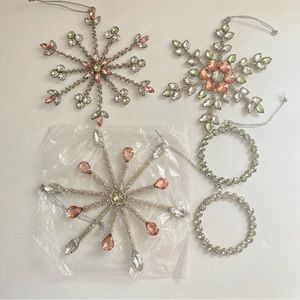 Martha Stewart Tree Decor Facet Jeweled Snowflakes and Circle Ornaments